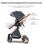4-in-1 Baby Stroller Travel System | Foldable Lightweight Stroller with Bassinet