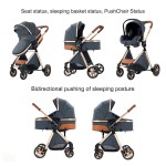 4-in-1 Baby Stroller Travel System | Foldable Lightweight Stroller with Bassinet