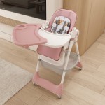 6M-3Y Convertible Baby High Chair Rocker, Foldable, 5-Point Harness, Removable 2-Tier FDA Tray, Silent Lock Wheels