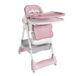 6M-3Y Convertible Baby High Chair Rocker, Foldable, 5-Point Harness, Removable 2-Tier FDA Tray, Silent Lock Wheels