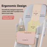 6M-3Y Convertible Baby High Chair Rocker, Foldable, 5-Point Harness, Removable 2-Tier FDA Tray, Silent Lock Wheels