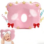 Baby Flat Head Pillow for Newborns - Soft Silicone Memory Foam Head Shaper, Breathable Side Sleeping Pillow