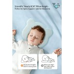 Baby Flat Head Pillow for Newborns - Soft Silicone Memory Foam Head Shaper, Breathable Side Sleeping Pillow