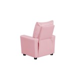 23" Ergonomic Kids Recliner | Adjustable Back & Footrest | Cup Holder + Side Storage | Soft Fabric Padded Armchair