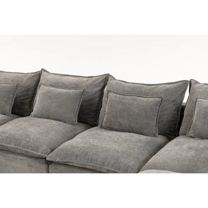 Aobtkel 129.8" Wide Cloud Oversized Modular Sectional Couch - 4-Seat with 2 Ottomans, Deep Wide Seat, True Relax Comfy Living Room Indoor Furniture Set,dorm essentials,home decor