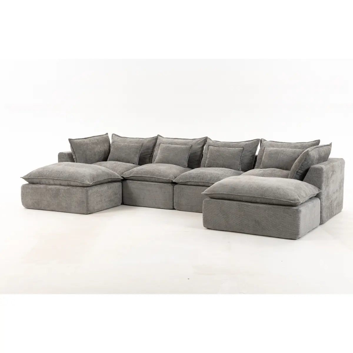 Aobtkel 129.8" Wide Cloud Oversized Modular Sectional Couch - 4-Seat with 2 Ottomans, Deep Wide Seat, True Relax Comfy Living Room Indoor Furniture Set,dorm essentials,home decor
