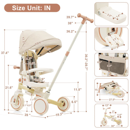 Triciclo para bebé 7 en 1 Aobtkel®